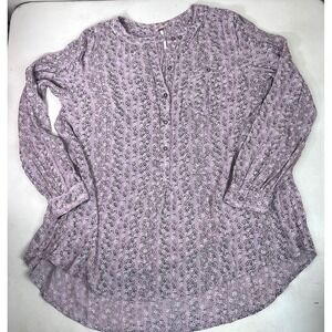 Free People Purple‎ Floral Top Lavender Small Cottagecore Fairycore Boho Peasant